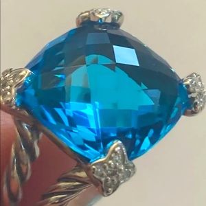David Yurman Blue Topaz Hampton Ring